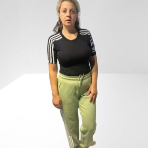 ADIDAS ORIGINALS BLACK STRIPED COTTON JERSEY T SHIRT (BB32) (BB34)