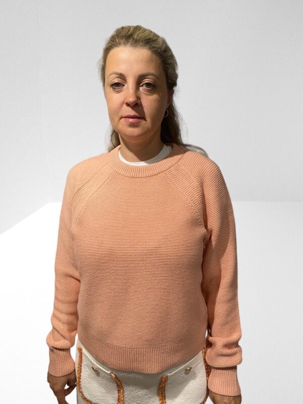 FRENCH CONNECTION CORAL PINK LILLY MOZART COTTON CREW NECK JUMPER (HS) (C10) - Image 4