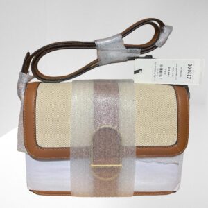 JASPER CONRAN BEATRIX FLAP OVER LEATHER TAN CROSSBODY BAG (BB37) (C43)