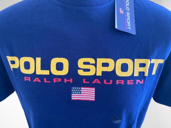 FLASH SALE, THIS IS NUMBER TEN OF TWELVE PRODUCTS THAT IS FURTHER REDUCED IN PRICE, POLO RALPH LAUREN MEN NAVY LOGO COTTON T SHIRT (HM) (BB36) - Image 2