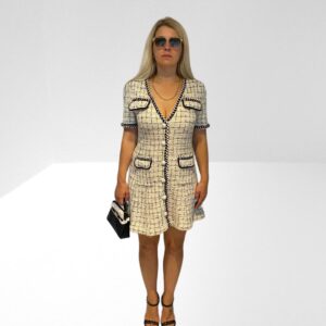 SELF PORTRAIT WHITE EMBELLISHED COTTON BLEND MINI DRESS (HL)