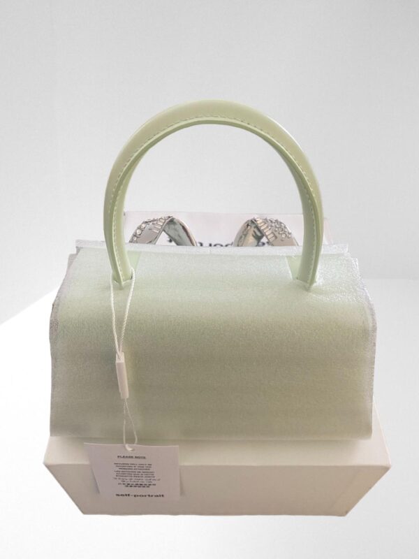 SELF PORTRAIT THE BOW MINI IN PISTACHIO WITH DIAMANTE (BB62) - Image 3