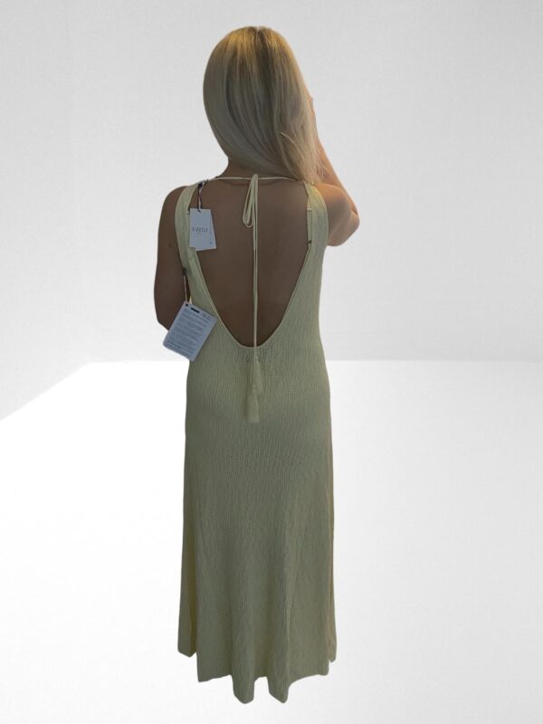 CLAUDIE PIERLOT WOMEN PASTEL YELLOW MONTEO POINTELLE KNIT MAXI DRESS - Image 4