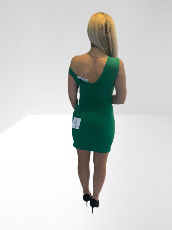 FLASH SALE, THIS IS NUMBER SEVENTEEN OF TWENTY FIVE PRODUCTS THAT IS FURTHER REDUCED IN PRICE ,SELF PORTRAIT BRIGHT GREEN ONE SHOULDER RUCHED MINI DRESS (H8) (BB67) - Image 8