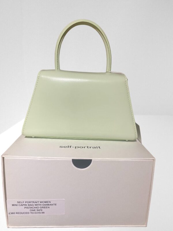 SELF PORTRAIT THE BOW MINI IN PISTACHIO WITH DIAMANTE (BB62) - Image 14