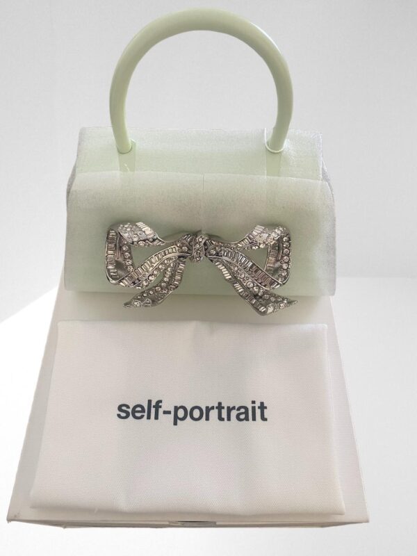SELF PORTRAIT THE BOW MINI IN PISTACHIO WITH DIAMANTE (BB62) - Image 15
