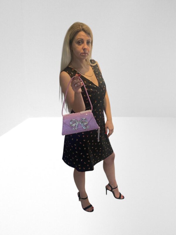 VICTORIA, VICTORIA WOMEN BLACK PRINTED HAMMERED SATIN MINI DRESS (H12) (C54) (BB63) - Image 5